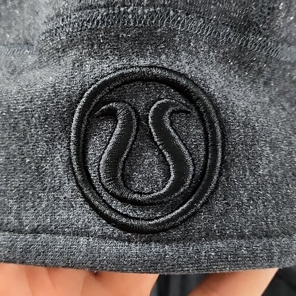 Lululemon Sparkle Scuba Hoodie Dark Grey Silver Specks Cotton Thumbholes Sz 8 - Picture 7 of 11